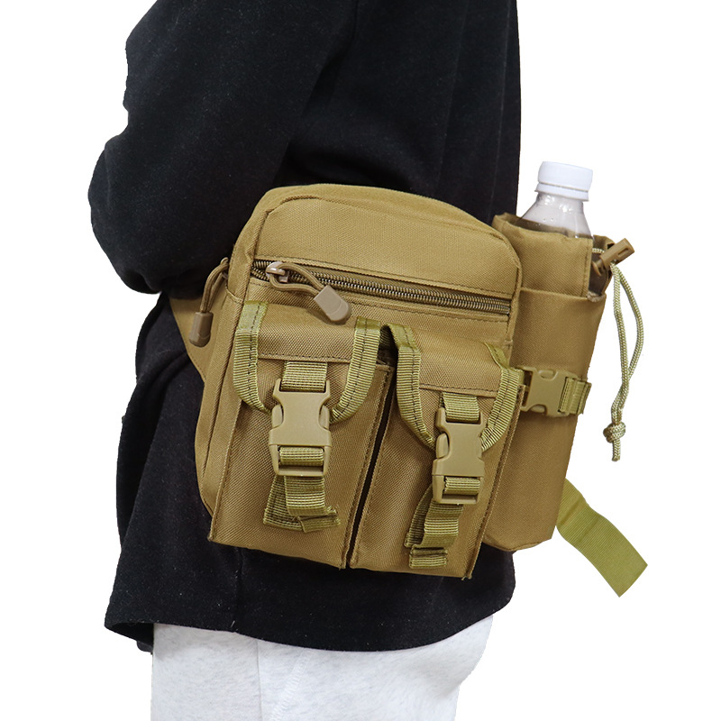 Fábrica de fuente transfronteriza al por mayor bolsa de deportes para acampar al por mayor riñonera de CS al aire libre bolsa de taza de agua multifuncional bolsa de almacenamiento de camuflaje