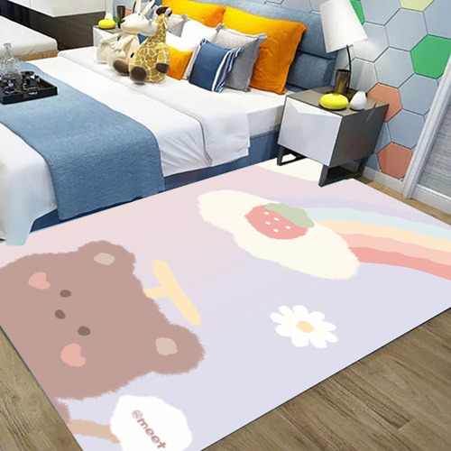 Cartoon Bear Bedroom Bedside Blanket Children's Room Full Cover Baby Crawling Game Mat Living Room Decorative Carpet Wholesale