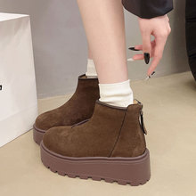 加绒加厚保暖小个子短靴爆款厚底女士棉鞋2025新款冬季雪地靴女款