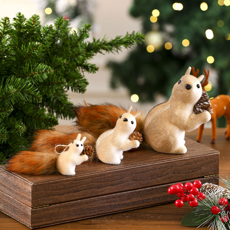 クロスボーダー新製品クリスマスリス装飾クリスマス装飾模擬リスペンダントクリスマスツリークリエイティブ装飾|undefined