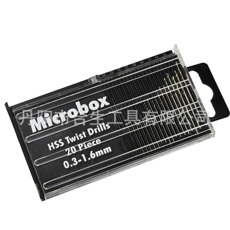 Набор из 20 мини-сверл для электродрели, полнорезьбовых, для сверления отверстий, в пластиковом кейсе