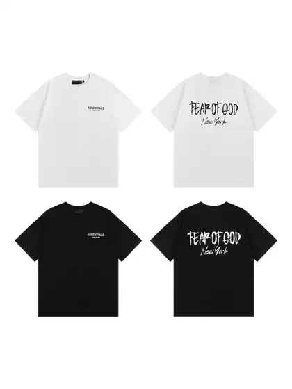 ESSENTIALS Summer Short Sleeve T-Shirt Unisex Crew Neck Loose Casual High Street Tee