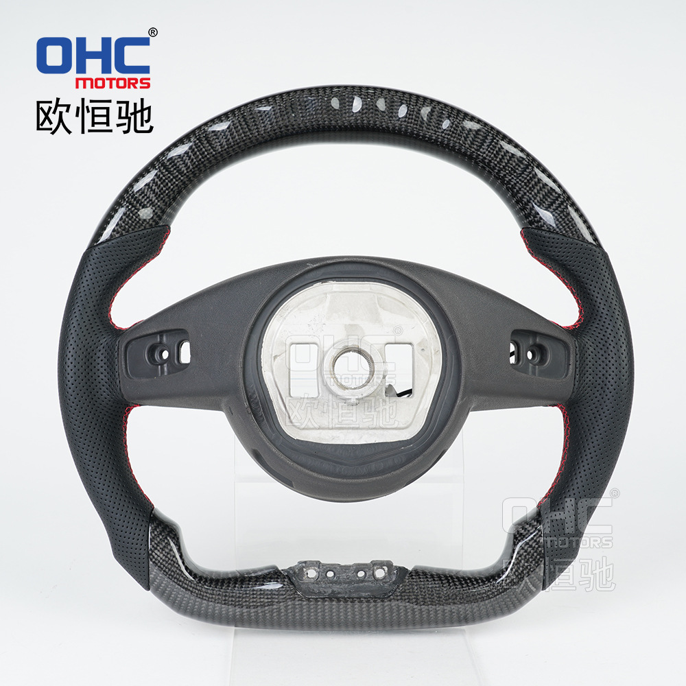 Suitable for 15-18 Mercedes-Benz W205 Steering Wheel Modified High-End Carbon Fiber Led Flats Bottom Car Steering Wheel