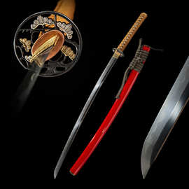 高档手工外贸日本刀夹钢武士一体长刀居合道刀剑收藏katana未开刃