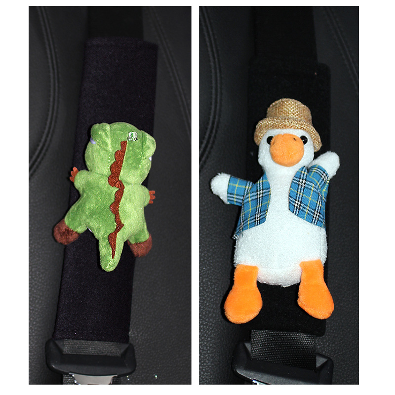 Cartoon Car Seat Belt Shoulder Protector, High-End, Cute, Plush, Anti-Strangle, Soft Car Decorative Shoulder Protector