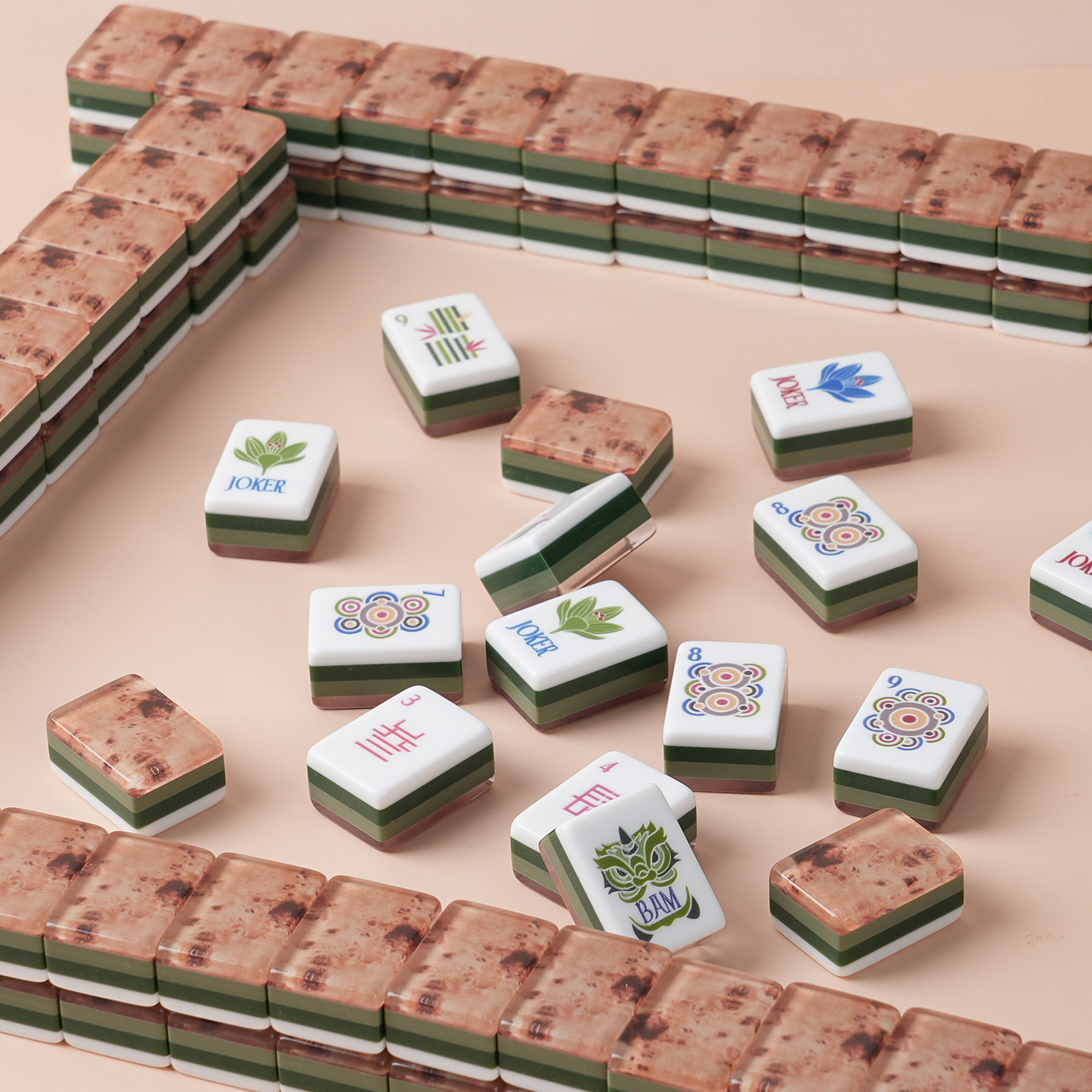 American-style Mahjong, cross-border Jewish American Mahjong, customizable for leisure and entertainment, engraved and printed, hand-crafted acrylic Mahjong tiles