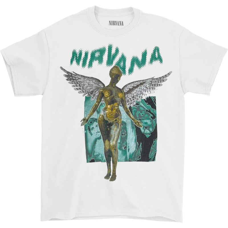 Nirvana banda de rock Nirvana Cobain cocoburn apenado lavado vintage batik camiseta suelta
