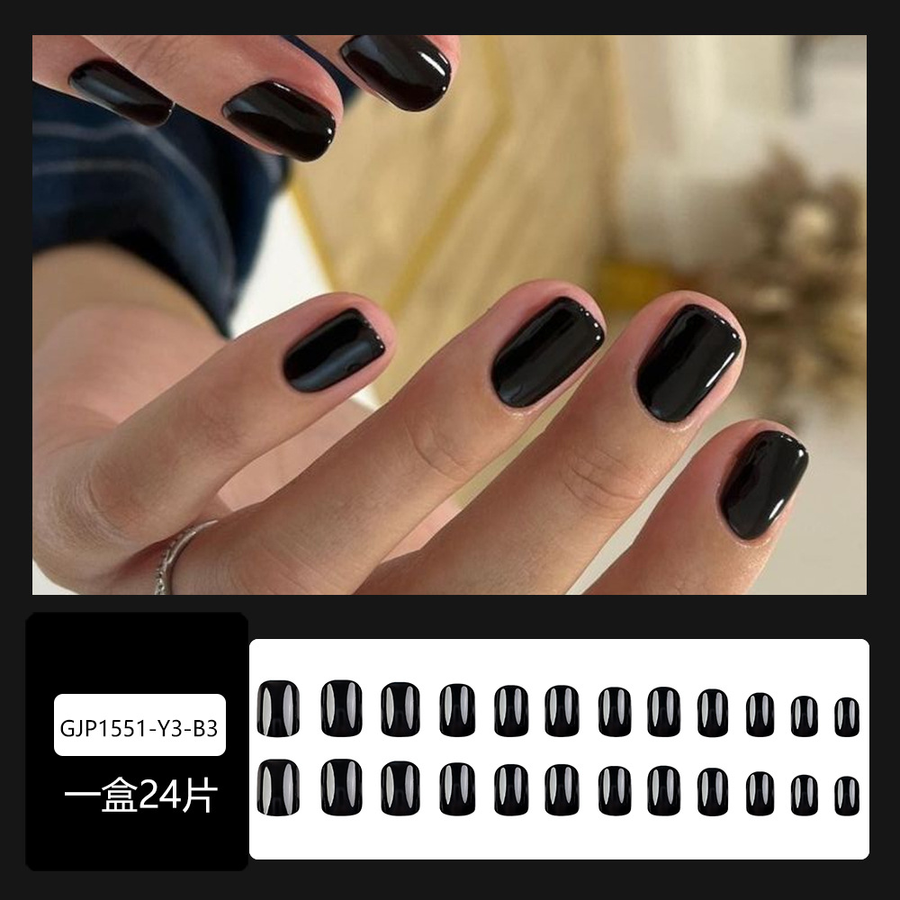Comercio exterior otoño y invierno temporada de uñas de color sólido atmósfera sensación de vino rojo desgaste uñas falsas venta al por mayor transfronterizas image 11