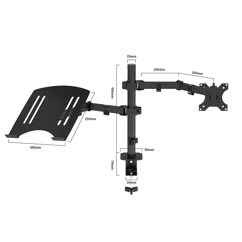 Spot transfronterizo Soporte de monitor multipantalla giratorio Soporte de computadora de escritorio ajustable de elevación Bandeja para portátil