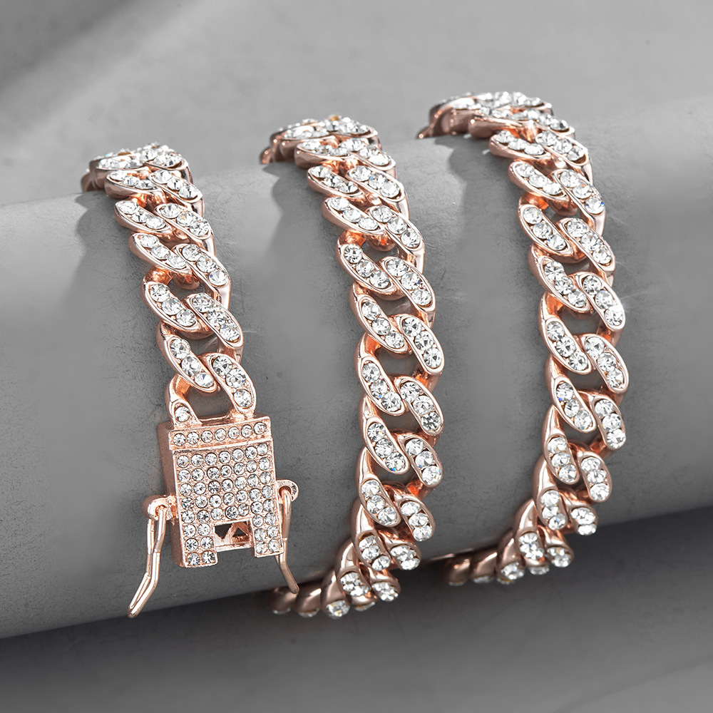 Collana a catena cuban hip hop full diamond da donna versatile_voghion.com