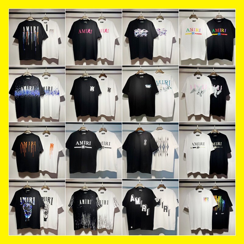 [260g] Am Peace Dove Flow Paint Graffiti Letters Starry Sky Classic Logo Printed Short-Sleeved Couple T-Shirt Iri