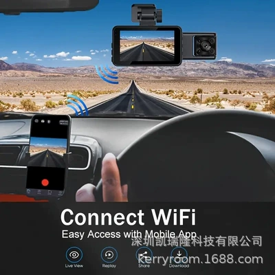 Recorder 3inch Three-Record Wifi: Driving recorder