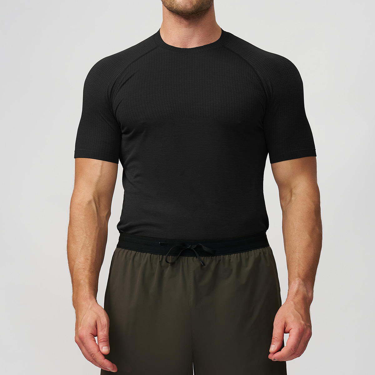 Cross-border hombre sin costuras deportivo acondicionamiento rápido secado transpirable mangas cortas yoga correr camiseta muscular delgada 7752