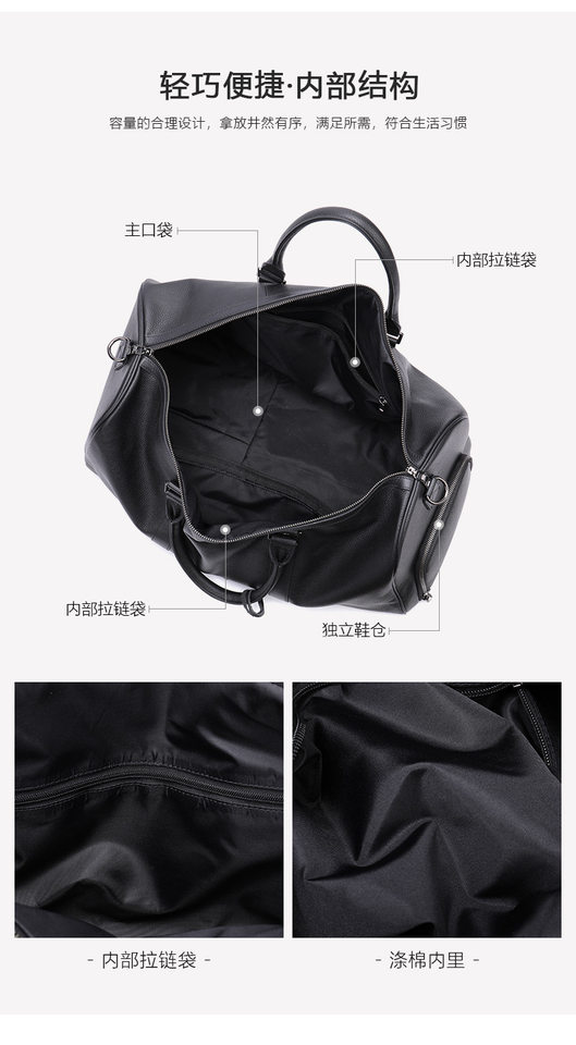 Túi du lịch da bò thật cho nam dạng thùng tròn có ngăn giày, đeo chéo và xách tay, 55×25,5×27,5 cm — 8706 Cà phê (45cm), 4014 Đen (45cm), 4015 Đen (55cm), Cà phê chi tiết 16
