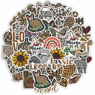 New 50 leopard print series graffiti stickers personalized trendy skateboard stickers diy decorative notebook mobile phone