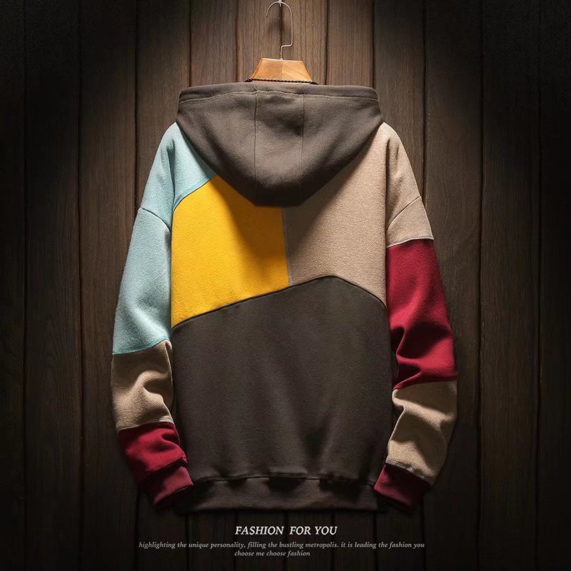 Herrhoodie med kontrastsömmar för höst och vår_voghion.com