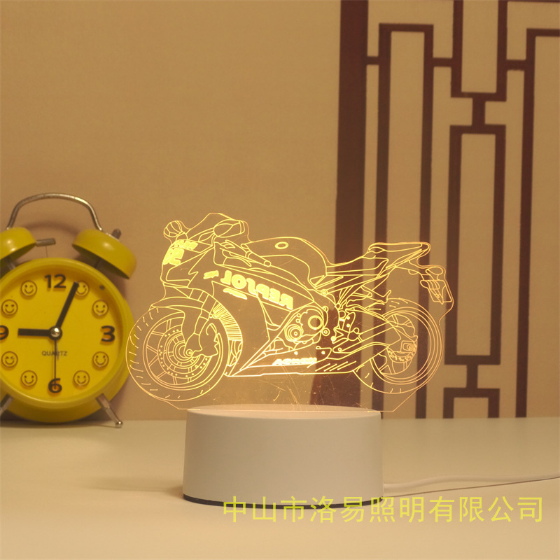 3D lámpara de noche acrílica atmósfera regalos de cabecera atmósfera lámpara de evento regalos al por mayor DIY lámpara de escritorio ideas de Navidad