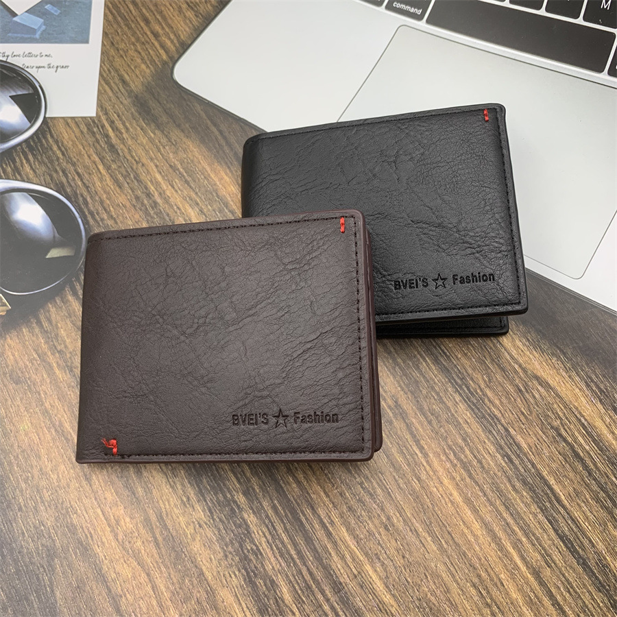Portofel bărbătesc din piele moale, portofel de afaceri, portofel cu mai multe poziții pentru carduri, organizator de monede, portofel scurt pentru bărbați_voghion.com
