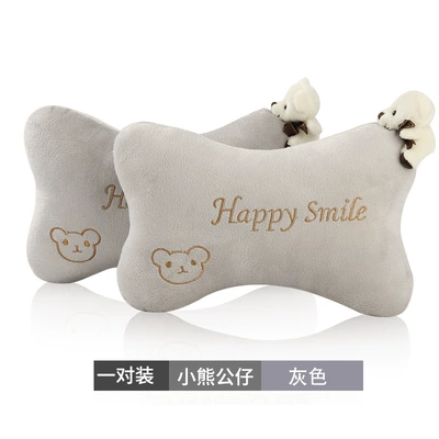 Neck Pillow, Car Pillow, Cute | Headrest - headrest-with-doll-gray-pair