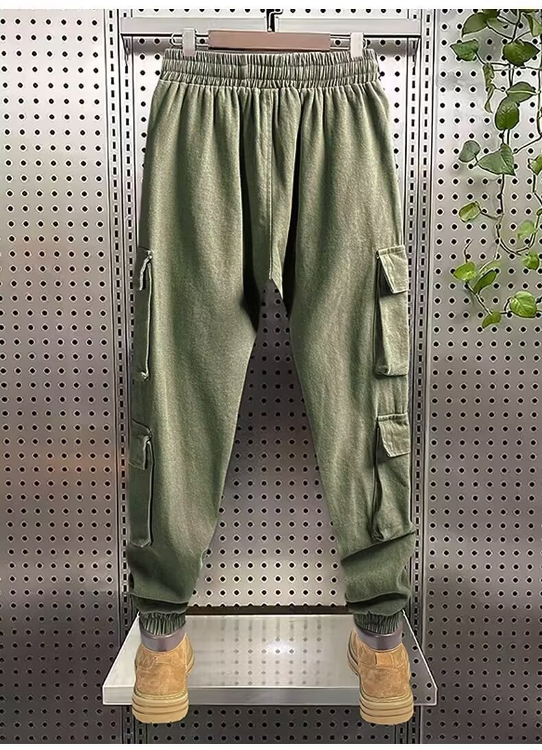 Pantalones de trabajo de otoño y invierno, pantalones de calentamiento sueltos, bolsillos de reparación de automóviles, pantalones de protección laboral sueltos, tubo recto