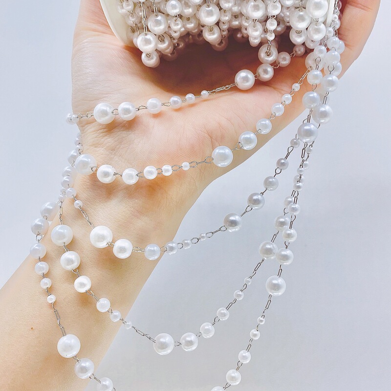 DIY Jewelry Accessories High Color Retention 3-8mm High Gloss Imitation Pearl Chain Ancient Style Han Dynasty Tassel Chain Clothing Accessories DIY Jewelry Accessories High Color Retention 3-8mm High Gloss Imitation Pearl Chain Ancient Style Han Dynasty Tassel Chain Clothing Accessories