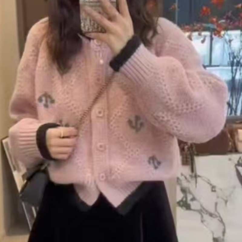 韩系小香风重工小花刺绣针织秋冬新款设计感洋气减龄百搭女士毛衣|undefined