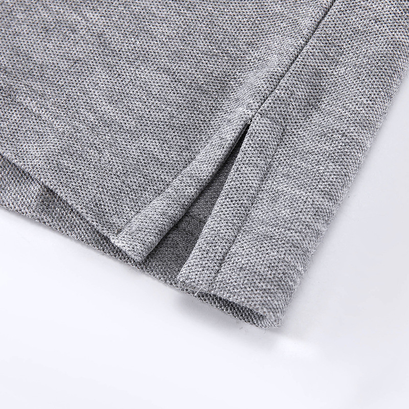 Otoño y invierno de color sólido cuello polo camiseta de polo de algodón blanco camiseta de polo de hombre manga larga vestido de trabajo personalizado bordado