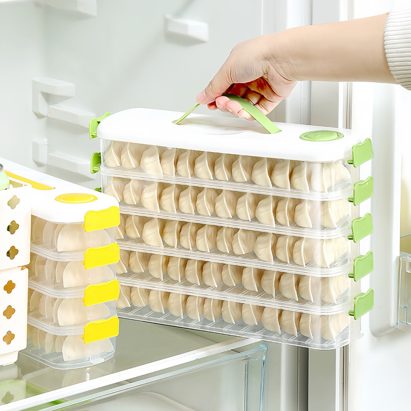 夹缝饺子冷冻盒冰箱侧门专用保鲜盒食品级分装整理盒省空间饺子盒|undefined