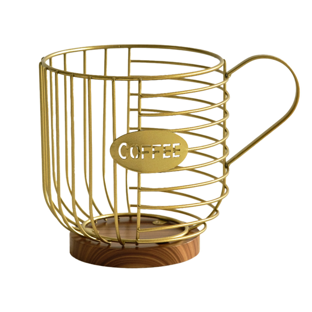 [Selección estricta] cápsula de café de hierro forjado almacenamiento de gran capacidad de metal azul canasta de almacenamiento de mesa estilo taza de agua canasta de frutas