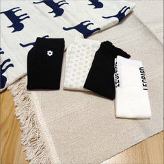 春季新款清新刺繡小花花邊字母兒童襪男女童短襪寶寶中筒襪子韓版