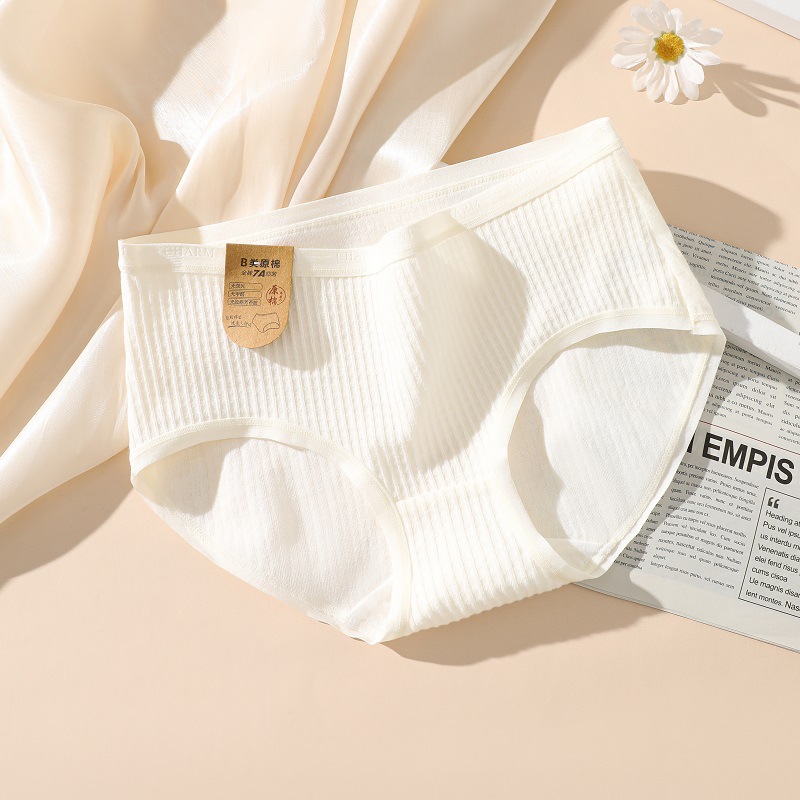 Entrepierna antibacteriana de algodón para mujer Nuevos calzoncillos de niña triangulares de cintura media sin costuras cabeza más tamaño