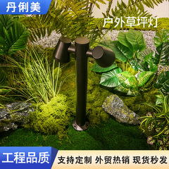 跨境户外防水旋转射灯室外现代花园别墅庭院景观灯草地双头草坪灯