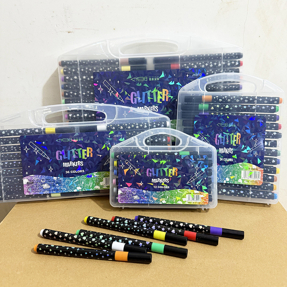 Flashy glitter pen, fluorescent pen, ink glitter pen, acrylic marker pen, student pearlescent pen, art-specific
