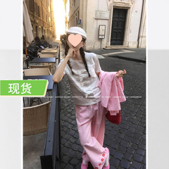 MONA 100棉 蝴蝶结设计黑白蓝色短袖t恤上衣女小个子2025夏季新款