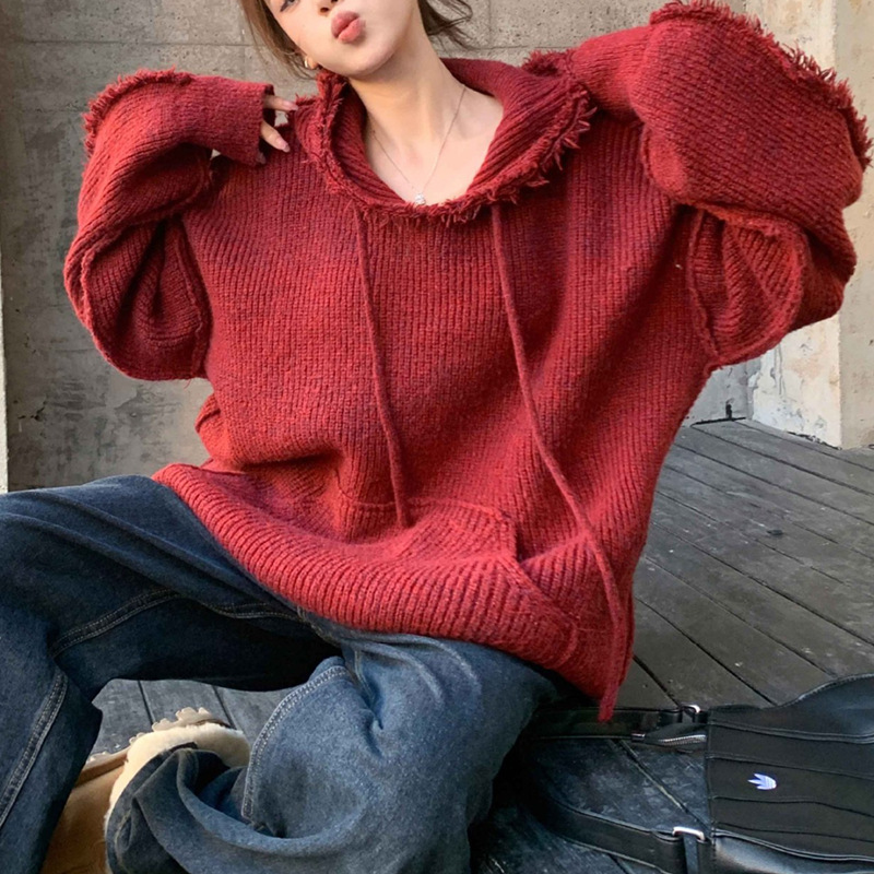 Autumn sweater with hood