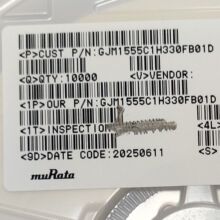 村田GJM1555C1H330FB01D高频0402贴片电容33PF误差1%  50V C0G