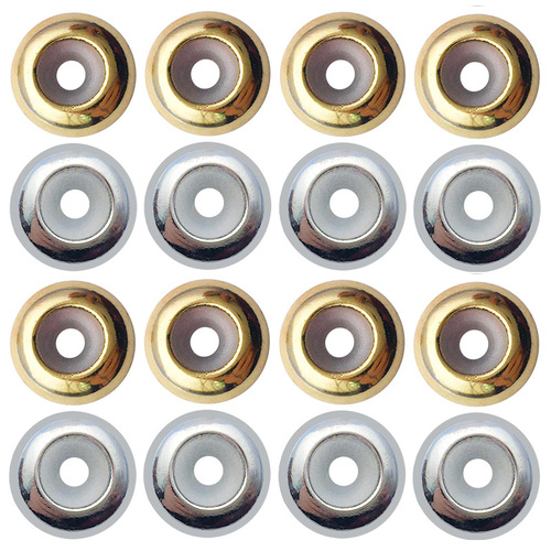 1 stainless steel positioning bead with built-in rubber ring adjustment bead, slip-resistant adjustment bead for bracelets and necklaces, through-hole round rubber bead