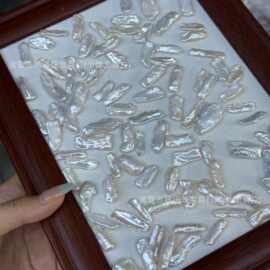 6-10mm天然淡水珍珠巴洛克琵琶珠无孔裸珠异形珍珠不规则可diy