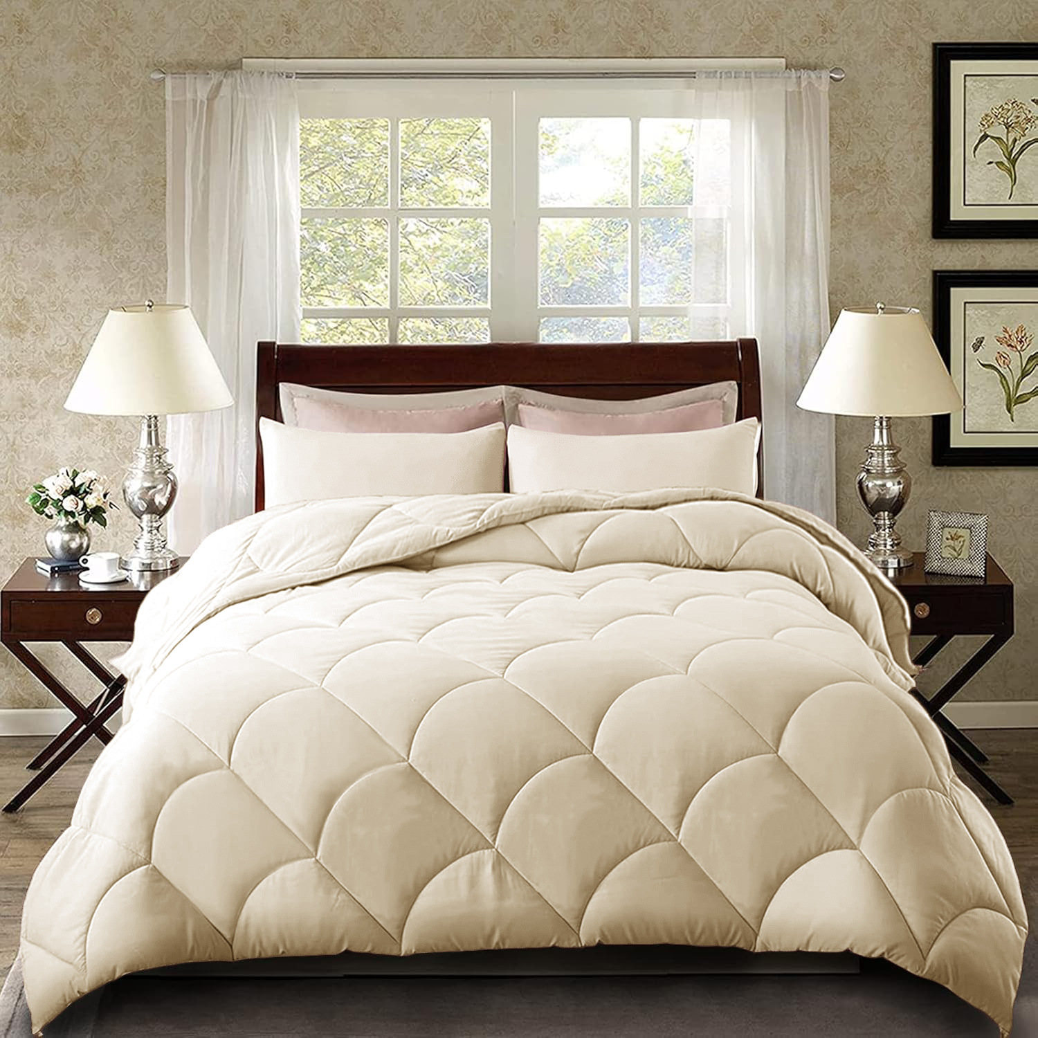 웨이브 이불커버-베이지