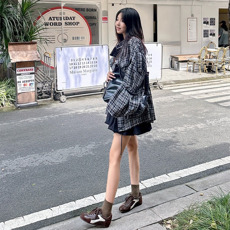 羊皮版！系带拼色内增高德训鞋女2025新款复古百搭阿甘鞋运动鞋女|undefined
