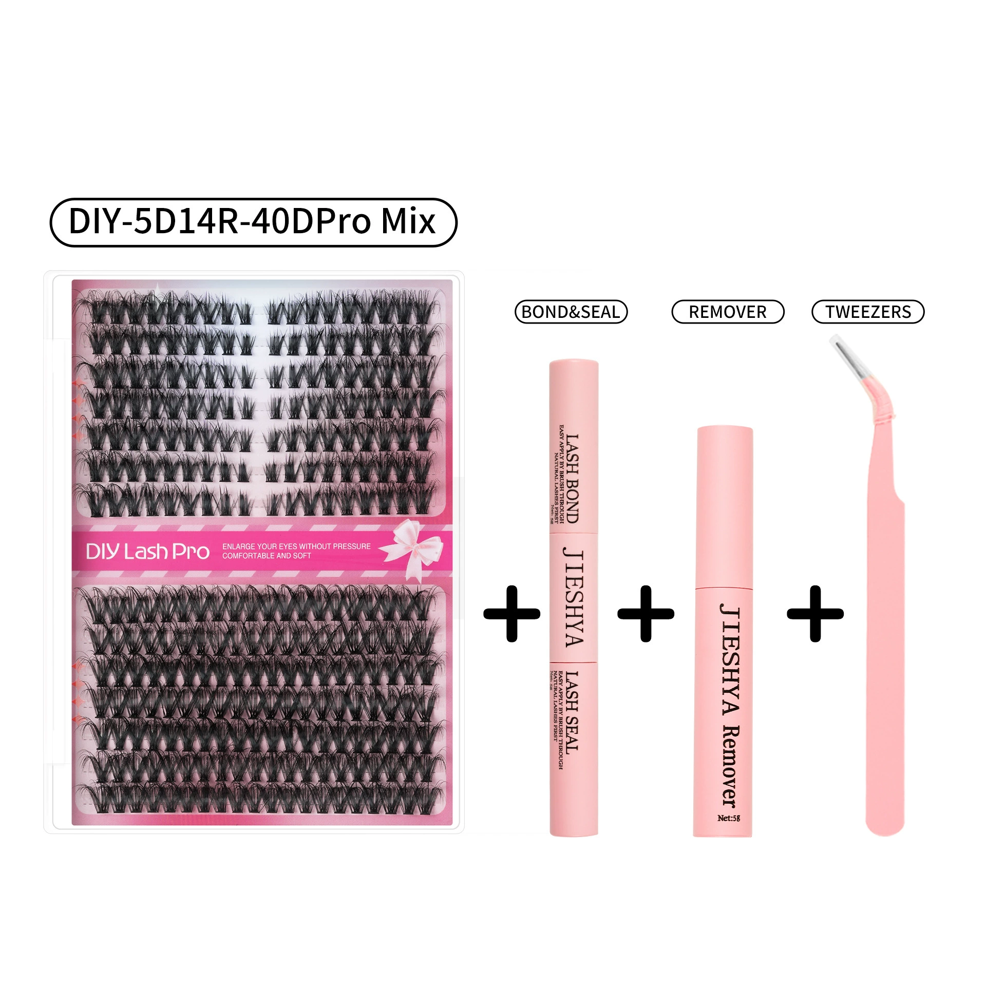 False Eyelash DIY Book, 640 pcs Clusters, 10D–40D Volume, Gift Box Kit