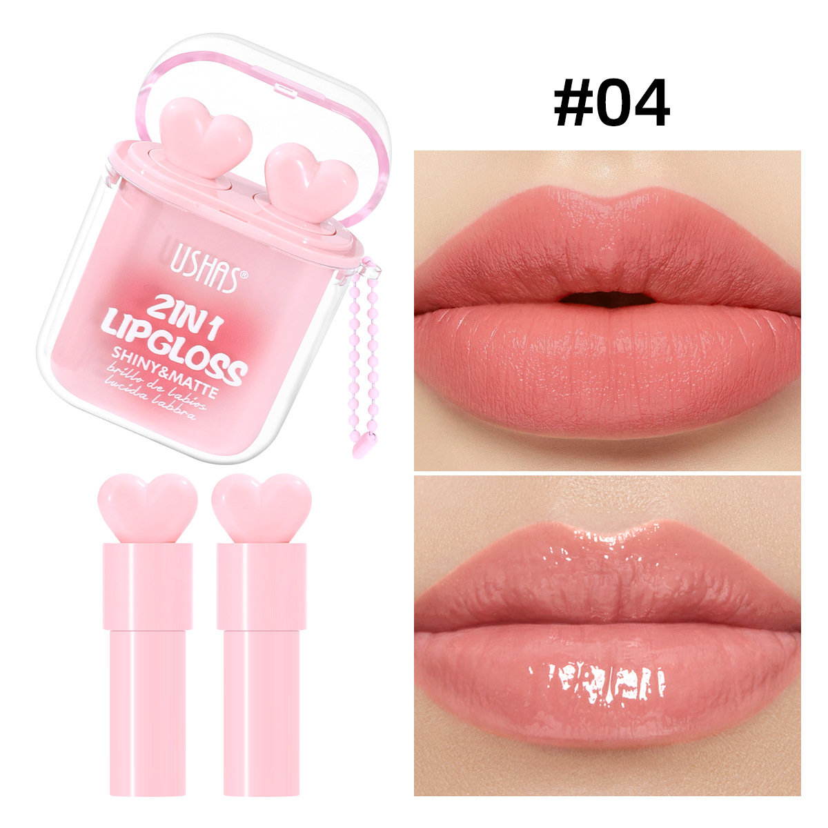 USHAS Transfronterizo Amazon Hot Sale Blush impermeable color duradero doble tubo lipstick ULG015