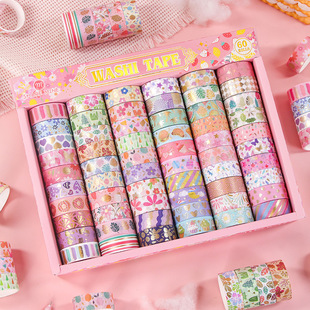 New 60-roll boxed vintage bronzing lace and paper tape DIY decorative border hand account landscaping split stickers