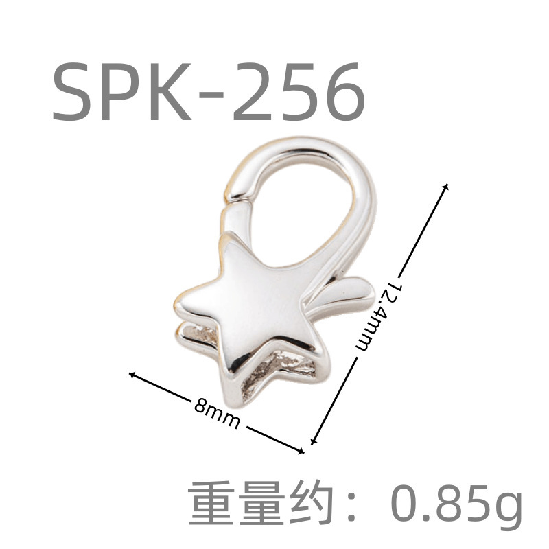 New Jewelry Industry S925 Sterling Silver Korean-Style Smooth Five-Pointed Star Spring Clasp Simple DIY Jewelry Accessory End Connector Clasp
