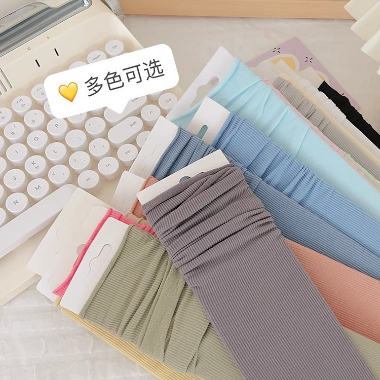 天鵝絨冰冰長襪子女ins潮夏季薄款彩色百搭中筒襪學生夏天堆堆襪