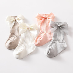 2022秋冬新款寶寶襪素色雙針小童襪0-1-3-5歲兒童棉襪INS中筒襪