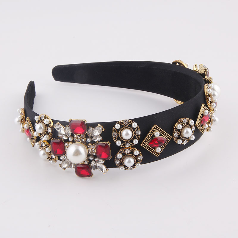 Baroque Fashion Diamond-studded Pearl Headband display picture 3