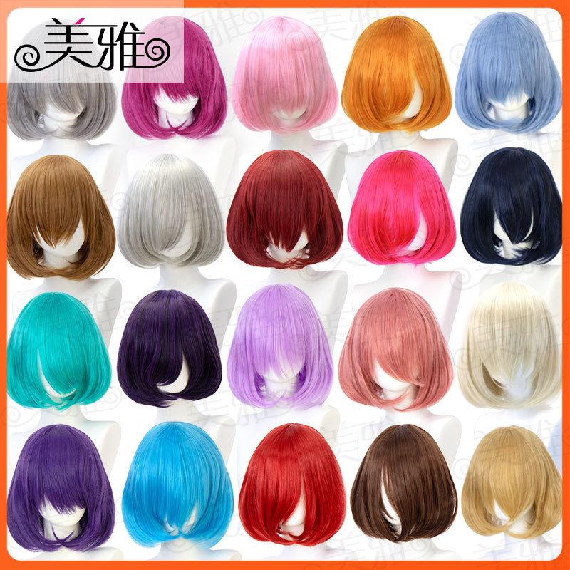 Meiya universal inner buckle cos wig pear flower head wave head 35CM hair niang modeling hand training fake hair button net