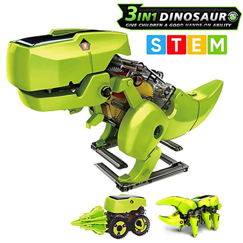 Cross-border assembled dinosaur toys solar educational robot science experiment stem toys for children boys and girls