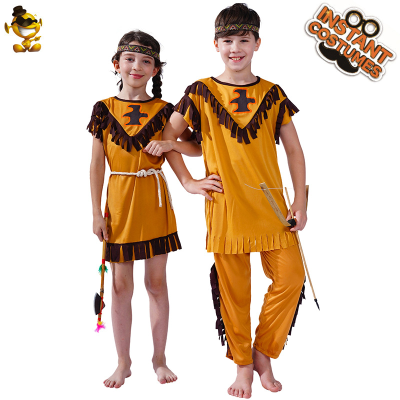 Trajes indígenas populares Estilo infantil Cosplay Trajes de maquillaje Show de baile Trajes de juego de rol